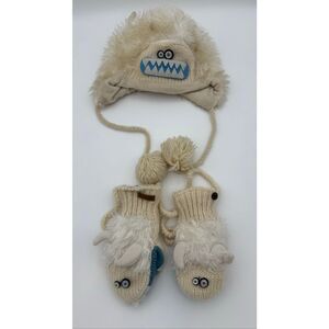 Snowman Cap Hat And Mittens